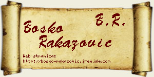 Boško Rakazović vizit kartica